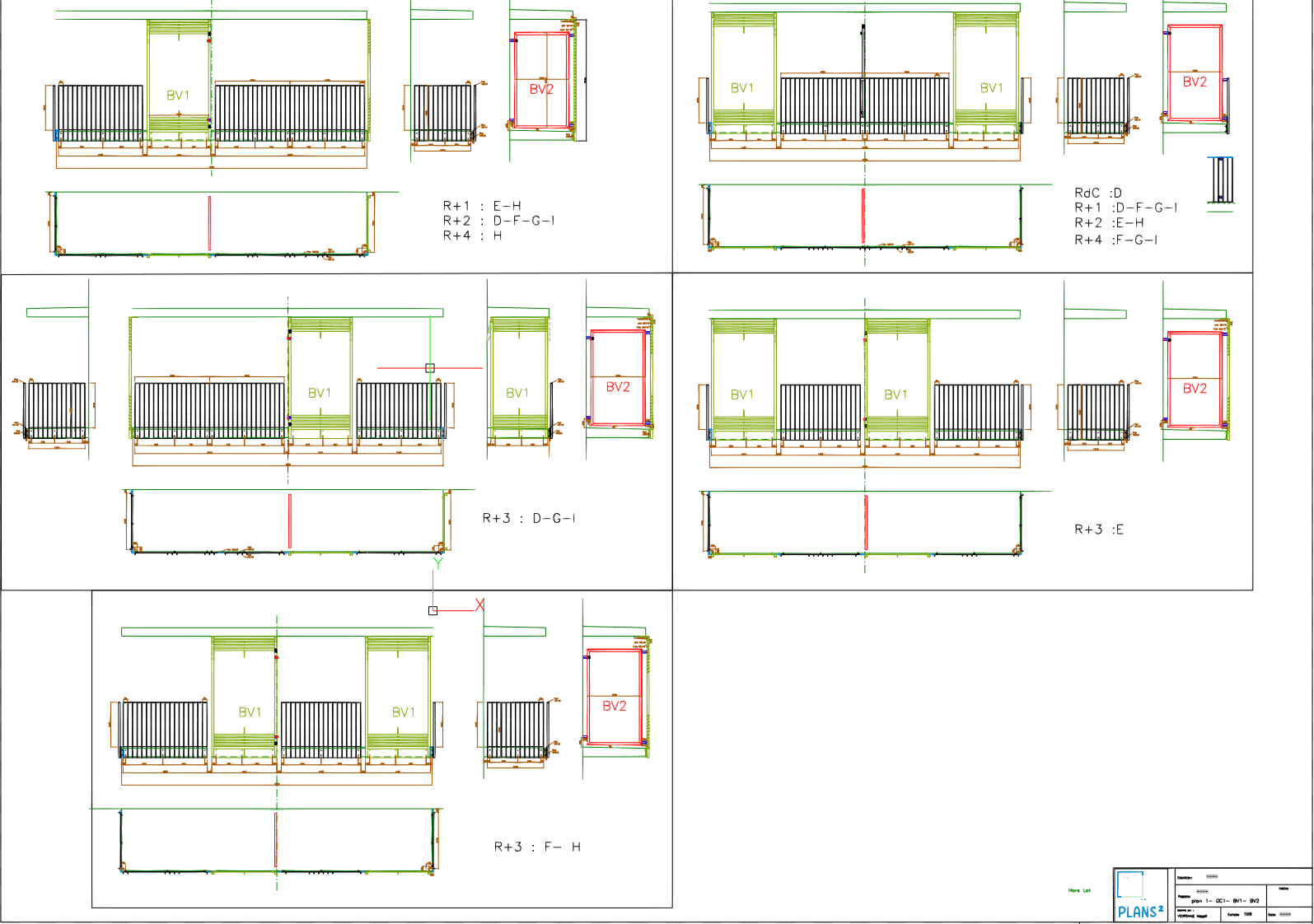 Plan Garde-corps barreaudé – brise vue 1